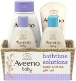 Aveeno Baby Mommy & Me Daily Bathtime Gift Set including Baby Wash & Shampoo, Calming Baby Bath & Wash, Baby Moisturizing Lotion & Stress Relief Body Wash for Mom, Soap-Free, 4 items